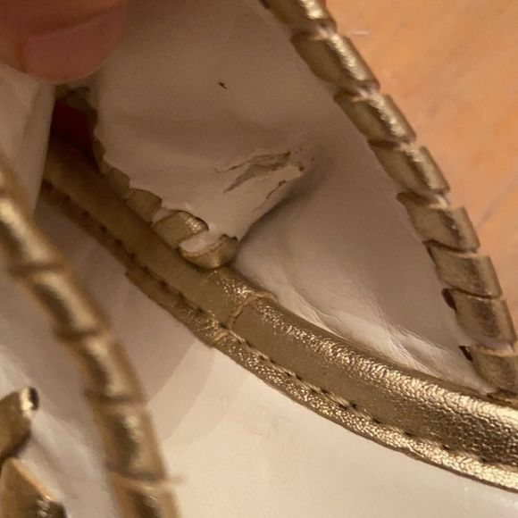 A. GIANNETTI Italian Leather Wedge Espadrille Thong Sandals - Picture 10 of 11